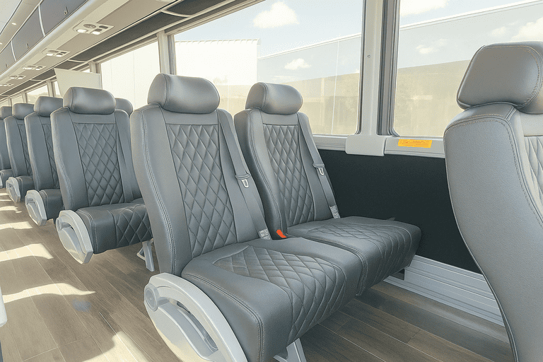 interior of Buckeye Coach Bus Service charter bus